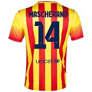 Barcelona Away Shirt 2013/14 with Mascherano 14 printing
