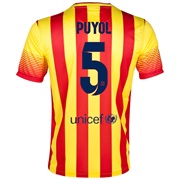Barcelona Away Shirt 2013/14 with Puyol 5 printing