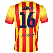 Barcelona Away Shirt 2013/14 with Sergio 16 printing