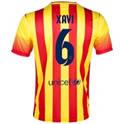 Barcelona Away Shirt 2013/14 with Xavi 6 printing