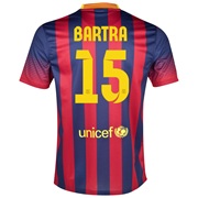 Barcelona Home Shirt 2013/14 - Kids with Bartra 15 printing
