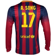 Barcelona Home Shirt 2013/14 - Long Sleeved with A.Song 17 printing