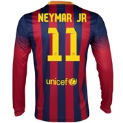 Barcelona Home Shirt 2013/14 - Long Sleeved with Neymar Jr 11 printing