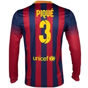Barcelona Home Shirt 2013/14 - Long Sleeved with Pique 3 printing