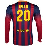 Barcelona Home Shirt 2013/14 - Long Sleeved with Tello 20 printing