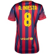 Barcelona Home Shirt 2013/14 - Womens with A. Iniesta 8 printing