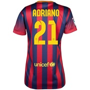 Barcelona Home Shirt 2013/14 - Womens with Adriano 21 printing