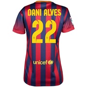 Barcelona Home Shirt 2013/14 - Womens with Dani Alves 22 printing