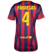Barcelona Home Shirt 2013/14 - Womens with Fabregas 4 printing