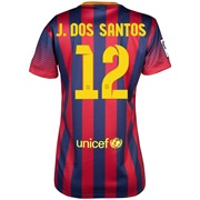 Barcelona Home Shirt 2013/14 - Womens with J. Dos Santos 12 printing