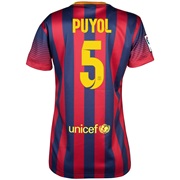 Barcelona Home Shirt 2013/14 - Womens with Puyol 5 printing