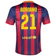Barcelona Home Shirt 2013/14 with Adriano 21 printing