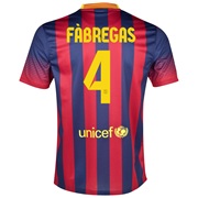 Barcelona Home Shirt 2013/14 with Fabregas 4 printing