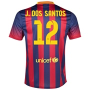 Barcelona Home Shirt 2013/14 with J. Dos Santos 12 printing