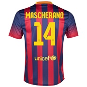 Barcelona Home Shirt 2013/14 with Mascherano 14 printing