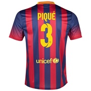 Barcelona Home Shirt 2013/14 with Pique 3 printing