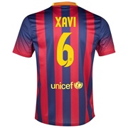 Barcelona Home Shirt 2013/14 with Xavi 6 printing