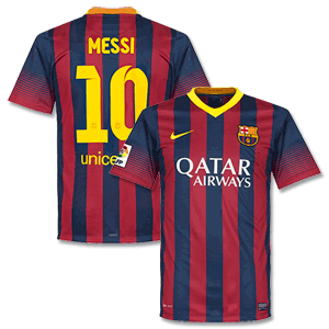Barcelona Home Shirt 2013 2014 + Messi 10