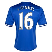 Chelsea Home Shirt 2013/14 - Outsize with v.Ginkel 16 printing