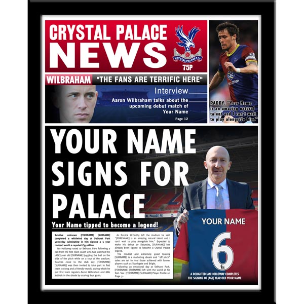 Crystal Palace - Personalised Framed Newspaper