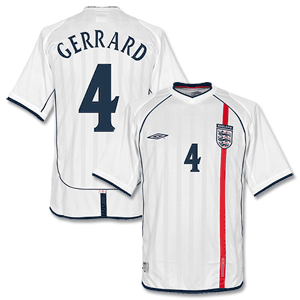 England Home Gerrard Shirt 2001 2003