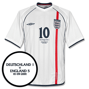 England Home Owen Shirt 2001 2003 + England vs Germany MDT