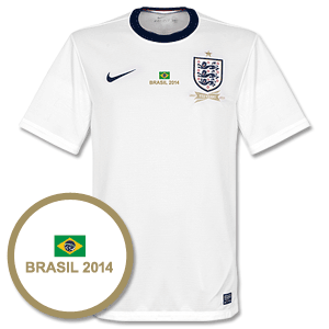 England Home Shirt 2013 2014 Inc Free Brazil 2014 Transfer