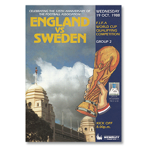 England vs Sweden  - 1988 WC Qualifier at Wembley Stadium - 19th Oct. 1988