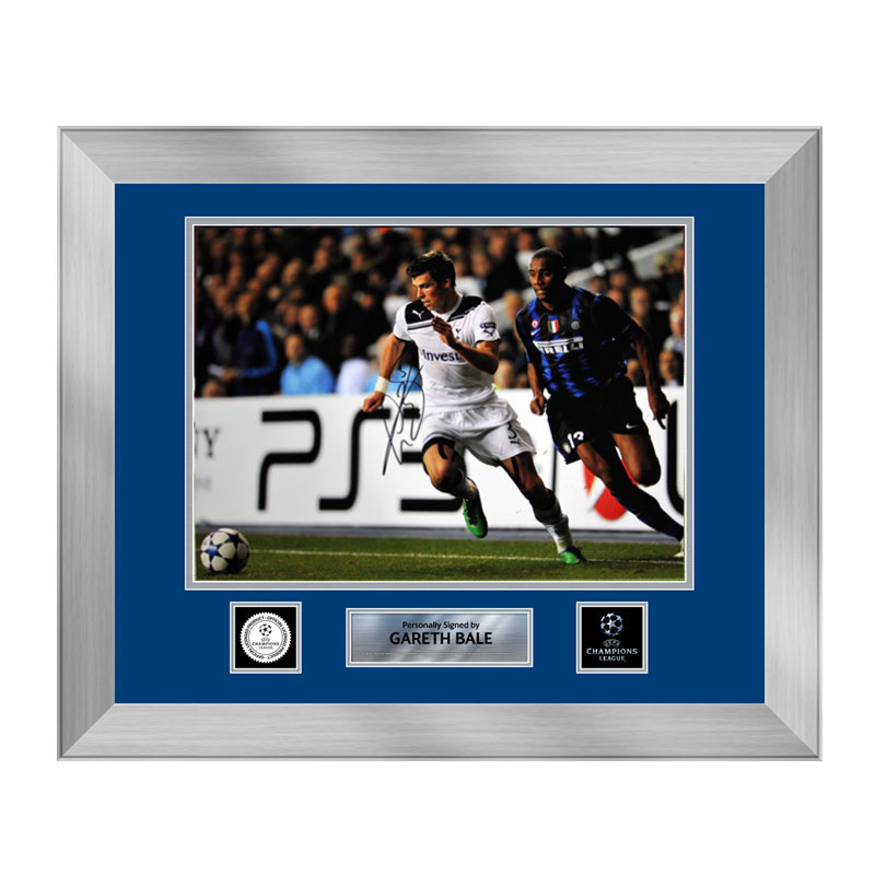 Official UEFA Champions League Gareth Bale Signed and Framed Spurs Photo: Spurs v Inter Milan