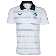 Ireland Rugby Hooped Polo - White/New Navy/Powder Green
