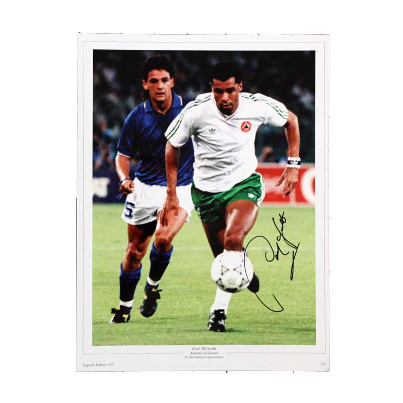 Paul McGrath Signed Ireland Photo