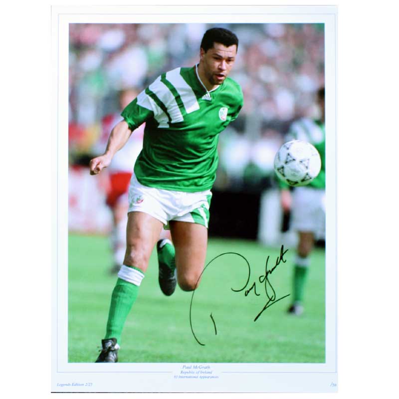 Paul McGrath Signed Ireland Print