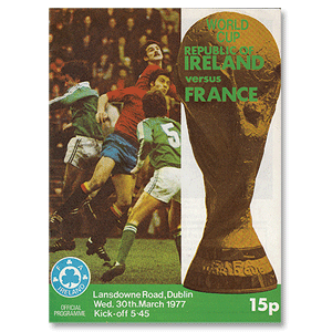 Rep. Ireland vs France - WC Qualifier at Lansdowne Rd 30th March 1977