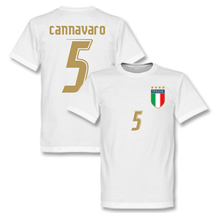 2006 Italy Cannavaro T-shirt - White