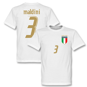 2006 Italy Maldini T-shirt - White
