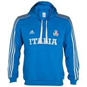 Italy Rugby Hooded Sweat Top - Craft Blue/Platinum