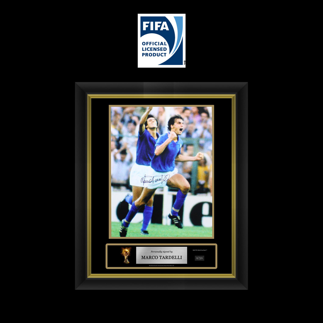 Official FIFA World Cup Marco Tardelli Signed and Framed Italy Photo