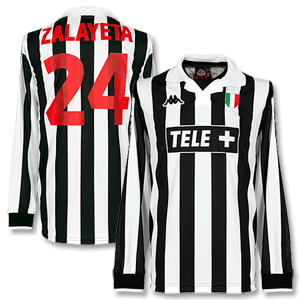 98-99 Juventus Home L/S C/L Shirt + Zalayetta 24 - Grade 9