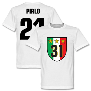 Juventus 31 Campione T-Shirt + Pirlo 21 - White