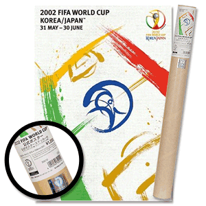 2002 World Cup Korea/Japan Official Poster + 10 Stickers 73cm x 52cm