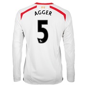 Liverpool Away Shirt 2013/14 - Long Sleeve with Agger 5 printing