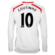 Liverpool Away Shirt 2013/14 - Long Sleeve with Coutinho 10 printing