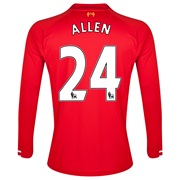 Liverpool Home Shirt 2013/14 - Long Sleeve - Kids with Allen 24 printing