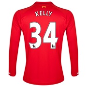 Liverpool Home Shirt 2013/14 - Long Sleeve - Kids with Kelly 34 printing