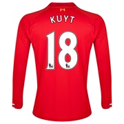Liverpool Home Shirt 2013/14 - Long Sleeve - Kids with Kuyt 18 printing