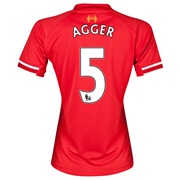 Liverpool Home Shirt 2013/14 - Womens with Agger 5 printing