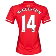 Liverpool Home Shirt 2013/14 - Womens with Henderson 14 printing