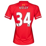 Liverpool Home Shirt 2013/14 - Womens with Kelly 34 printing