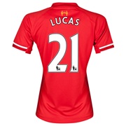 Liverpool Home Shirt 2013/14 - Womens with Lucas 21 printing