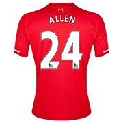 Liverpool Home Shirt 2013/14 with Allen 24 printing